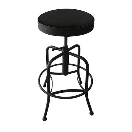 Holland Bar Stool Co Adjustable Stool, Black Wrinkle, Canter Espresso Seat 910BW003